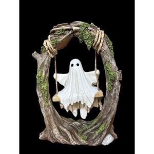 Ghost On Swing Statue Halloween Decor